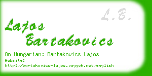 lajos bartakovics business card